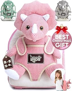 Pink Dinosaur Toys for Kids 3-5, Dinosaur Toys for Girls 3-5, Dinosaur Backpack, Gifts 2-3 Year Old Girls Boys