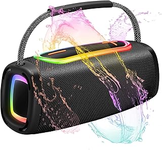 Bluetooth Speaker 6000mAh, 36H Playtime BT5.4 Portable Wireless Speaker with Loud Stereo Sound, IP6 Waterproof, 24W Portable Speaker with RGB Multi-Color Rhythm Lights for Outdoor/Home/Party as Gift