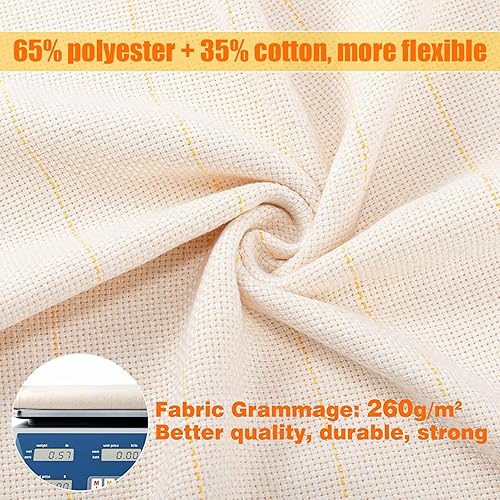 Miniatura 22 de Paño de acolchado grande de 80 x 40 pulgadas con líneas marcadas, tela de aguja de punzón de tela de monje primario para pistola de acolchado