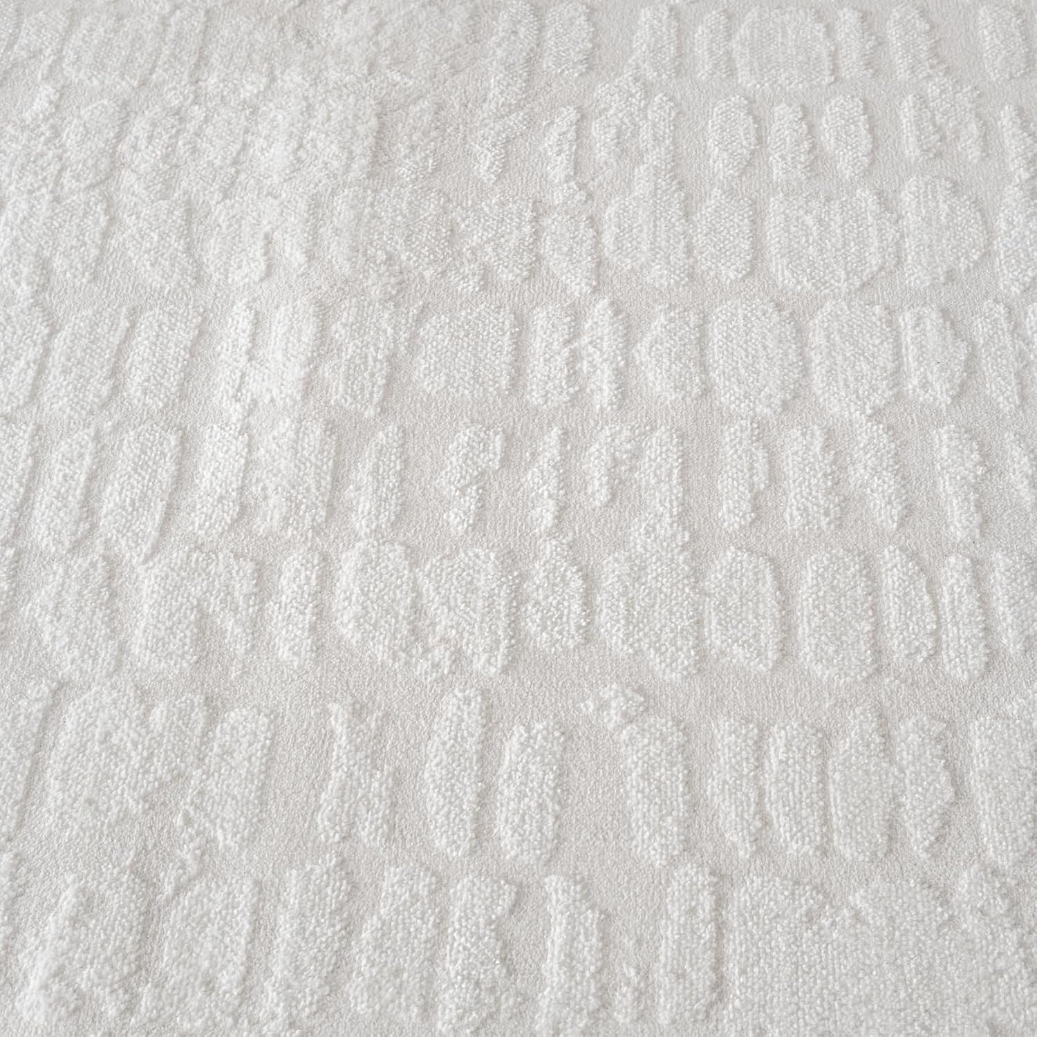 Revival Rugs Reverb 7'x9' Washable Area Rug for Living Room Bedroom - Oeko-TEX Certified, Ivory