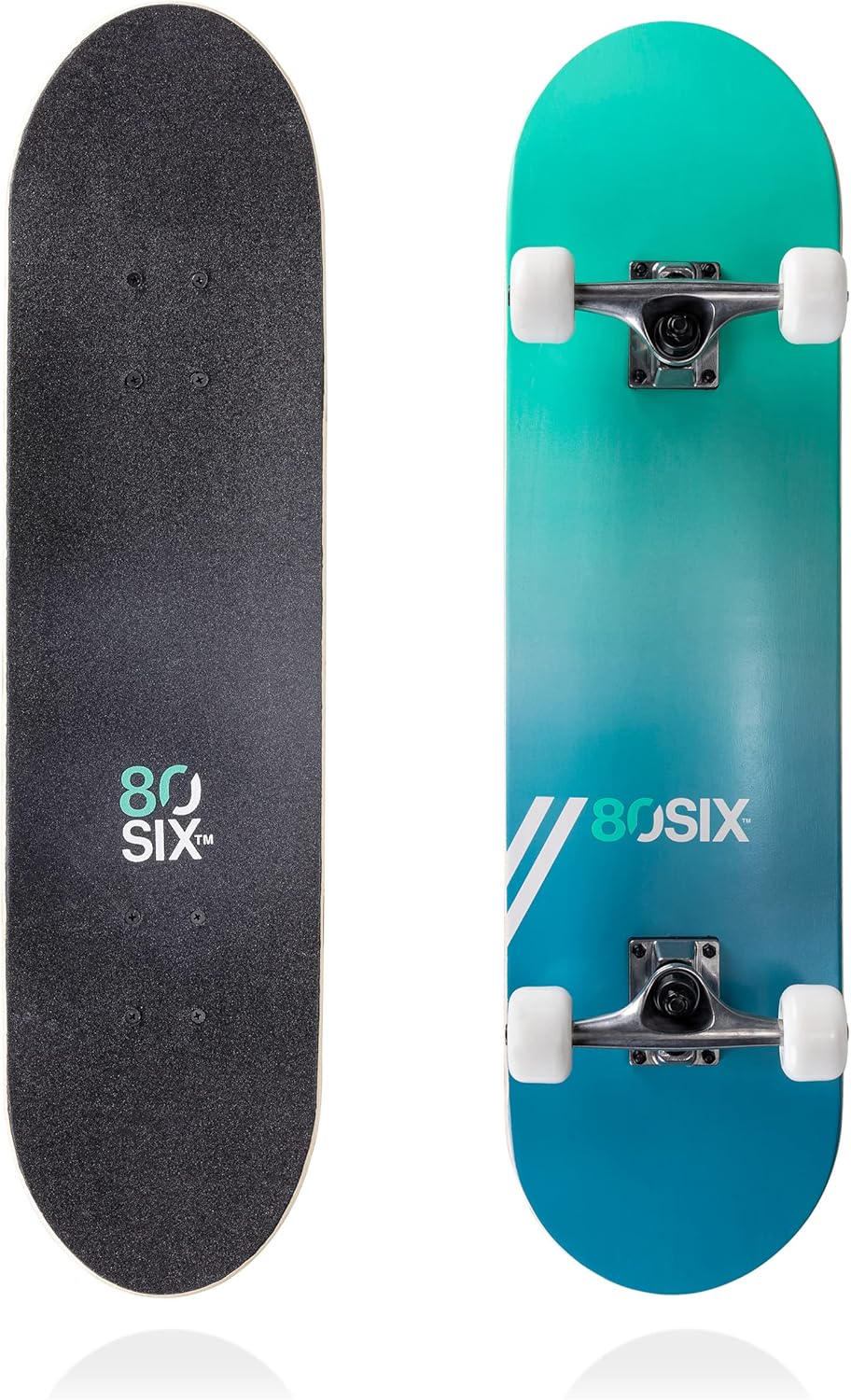 80Six Adult and Youth Skateboard with 54mm Urethane Wheels and Carbon Steel Bearings