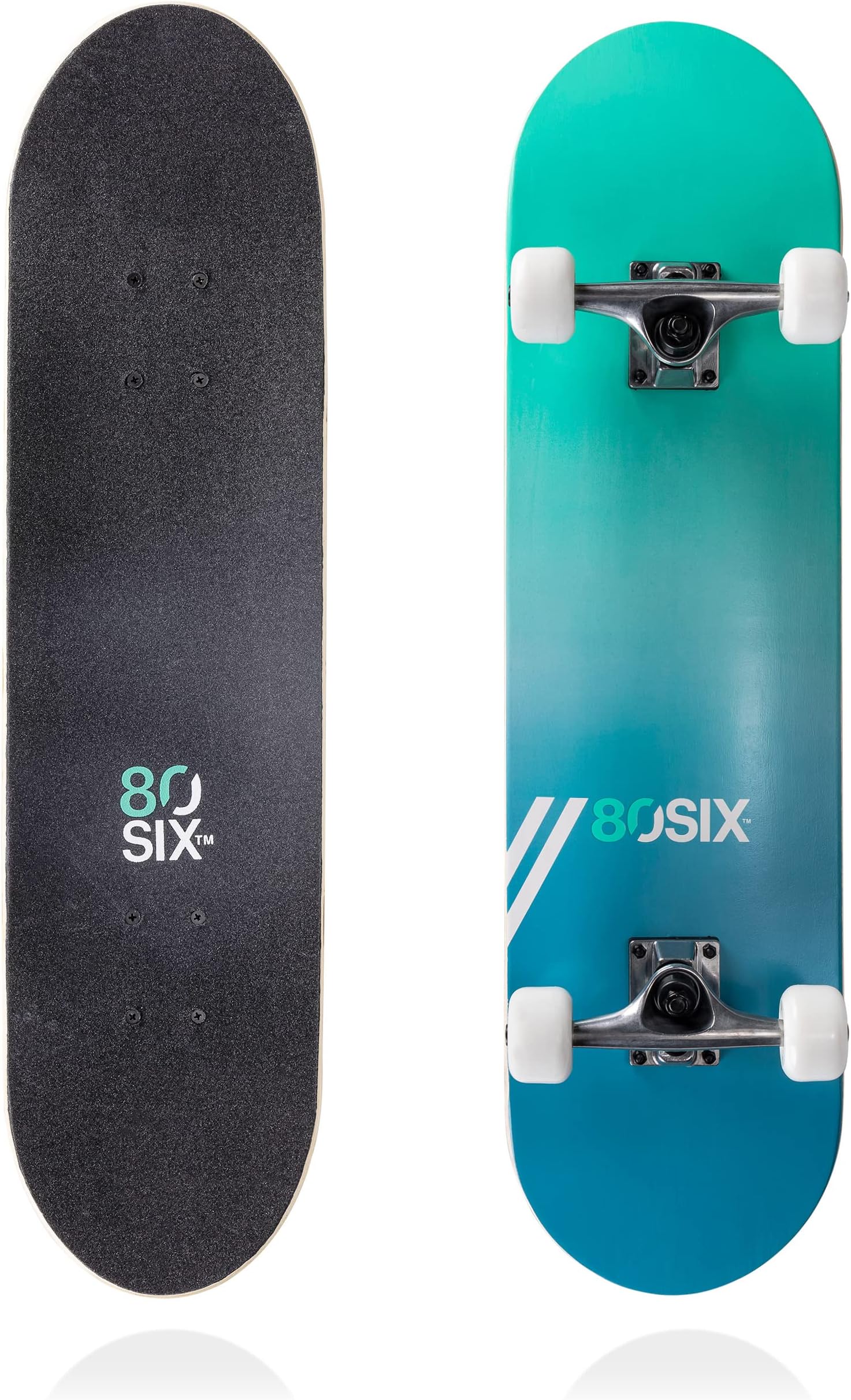 80Six Adult and Youth Skateboard with 54mm Urethane Wheels and Carbon Steel Bearings