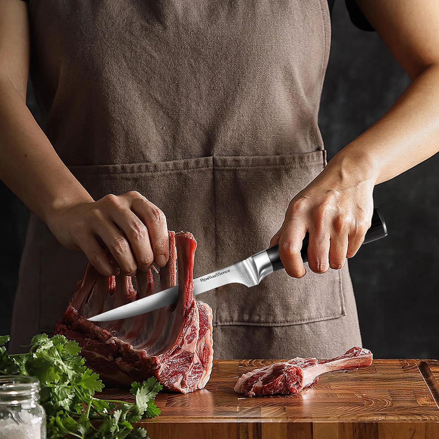 Professional 6 Inch Deboning Knife - Razor Sharp High-carbon Stainless Steel, Flexible Blade & Wood Handle - Precision Meat, Poultry, and Fish Tool - Gift Box Included