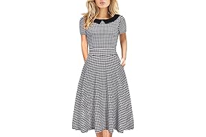 Quintessential Vintage Charm: Women's Elegant Floral Peter Pan Collar A-Line Dress