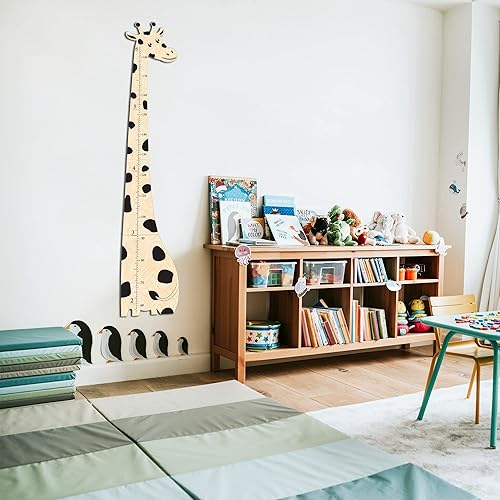 Miniatura 4 de Tabla de crecimiento de madera personalizada para niños, niños y niñas  Arco iris de unicornio, tabla de altura personalizada, regla de medición