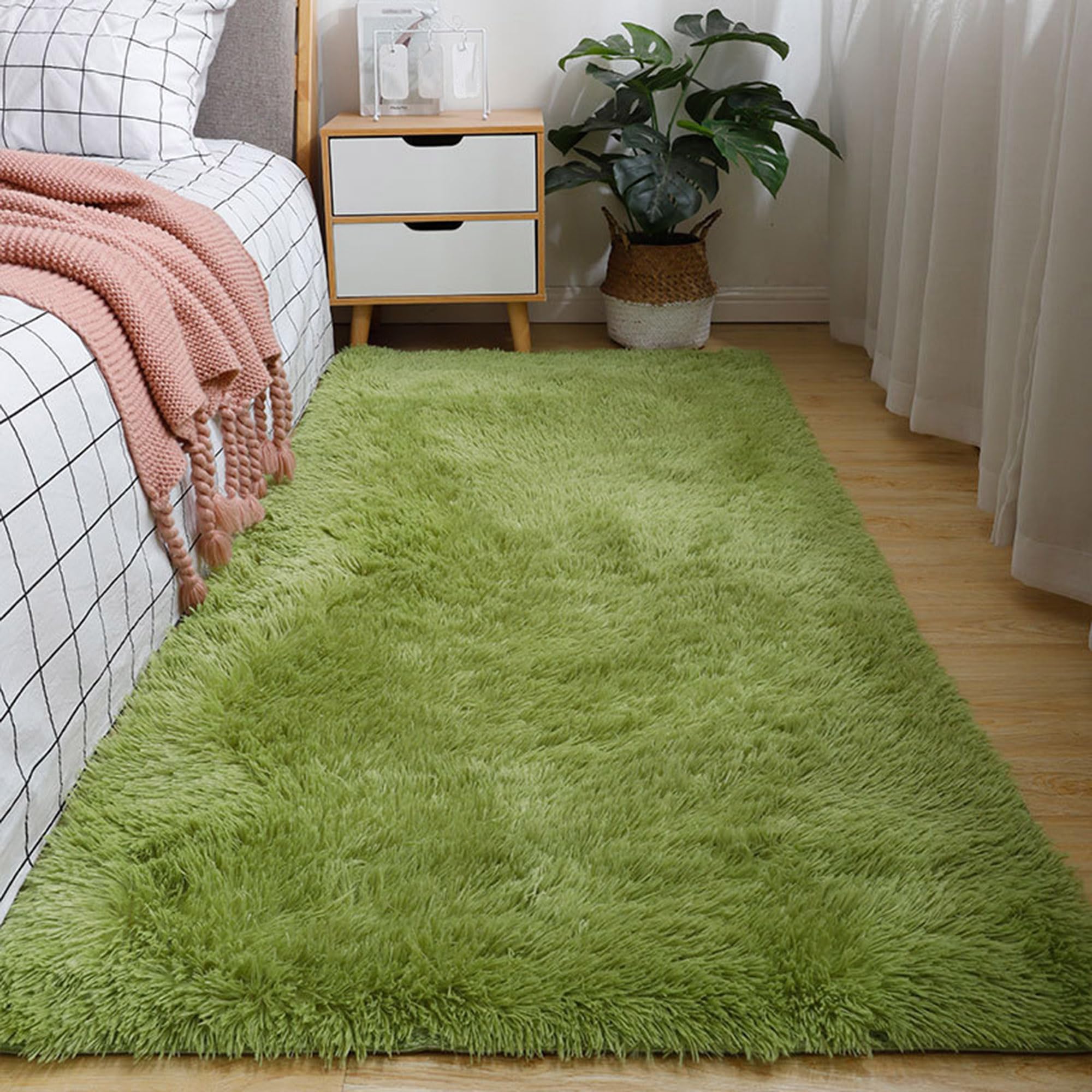 Tapis de sol moderne vert pour ambiance chaleureuse de dortoir