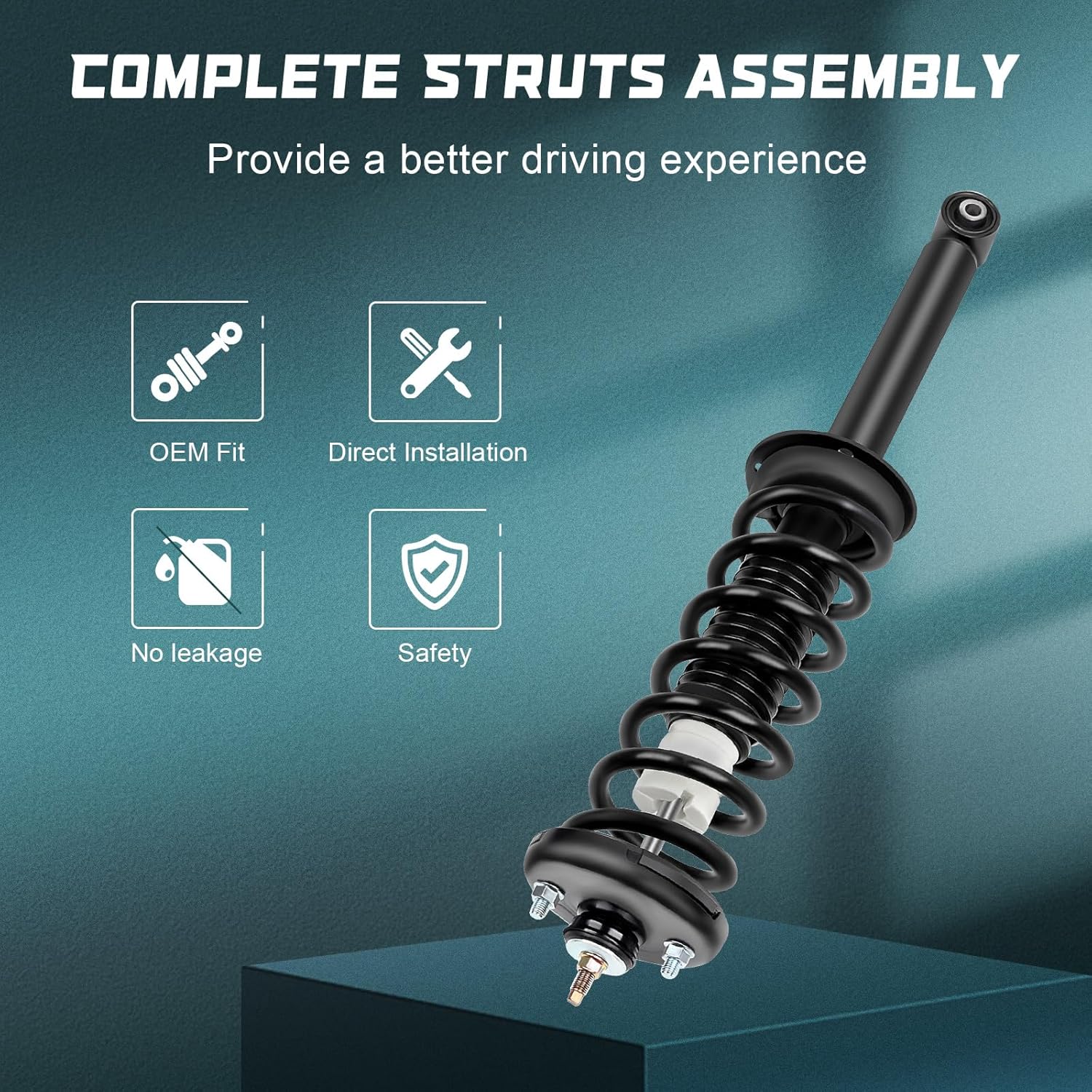 Front Rear Struts Assembly Shock Absorber with Coil Spring for Honda Accord 2003-2007, Replace OE 172123L 172123R 171372
