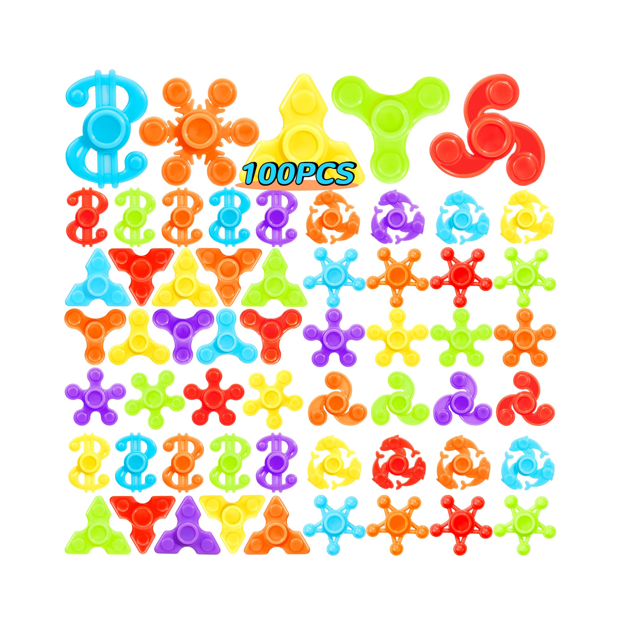 SCIONE 100 Pcs Mini Finger Fidget Spinner Toys,Bulk Fidget Toys,Goodie Bags Stuffers,for Classroom Rewards,Game Prizes, Treasure Box, Stocking Pinata Filler Stuffers