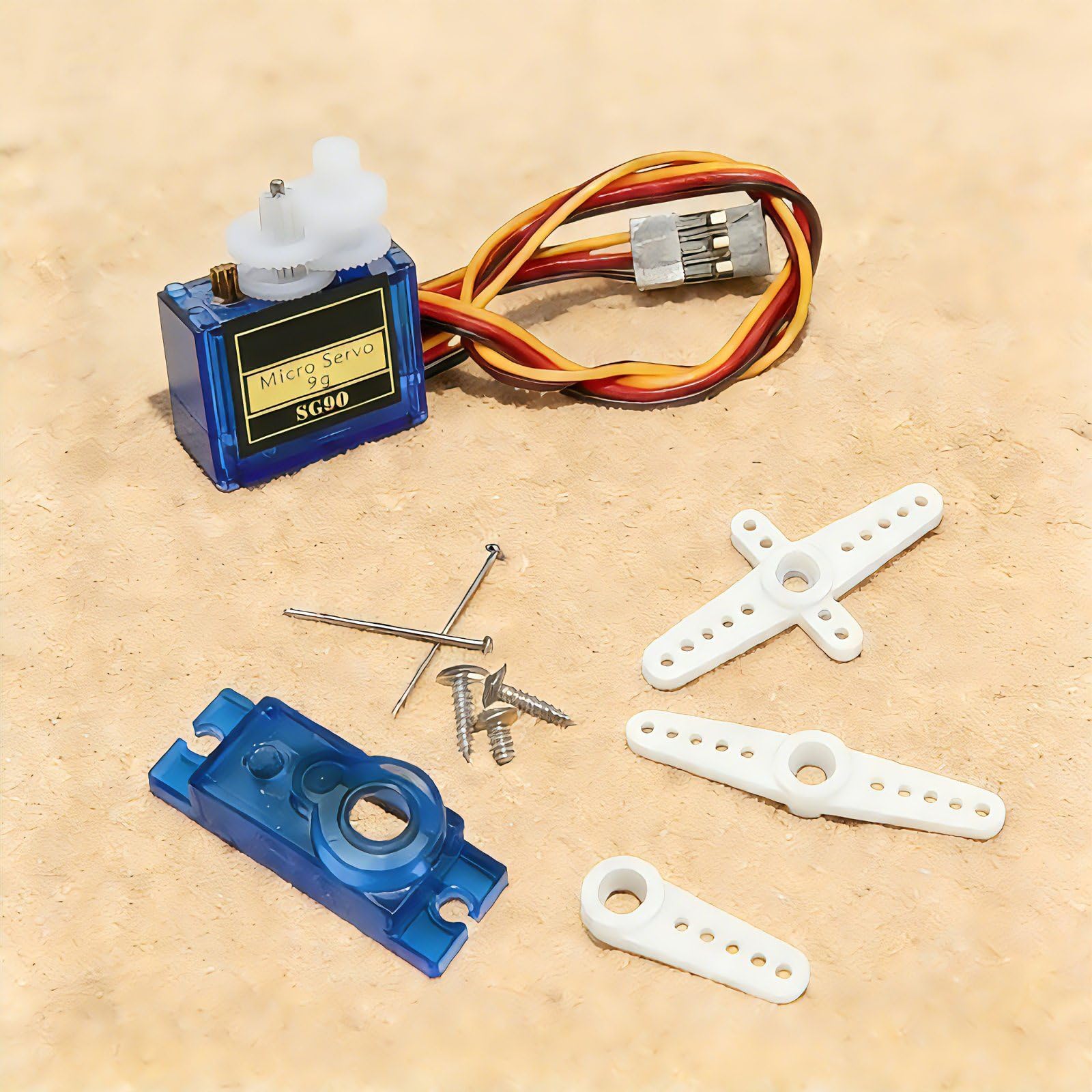 Lot de 12 mini servomoteurs 9G - Pour Arduino - Contrôle avec câble - Pour robot radiocommandé, bras, avion, hélicoptère, bateau