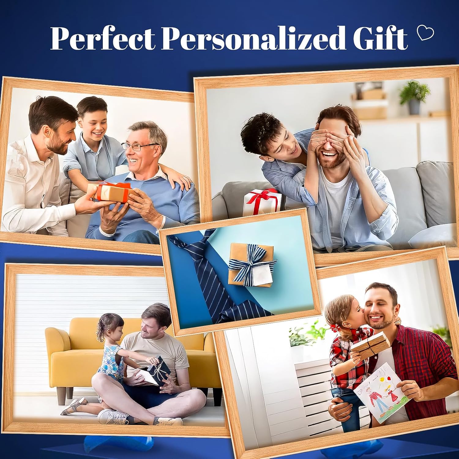 Personalized Gifts for Dad from Daughter Son, Custom Picture Frames with Photo, Customized Photo Frame with Night Light, Personalized Dad Birthday Gifts for Dad Baby Kids Family - Image 9