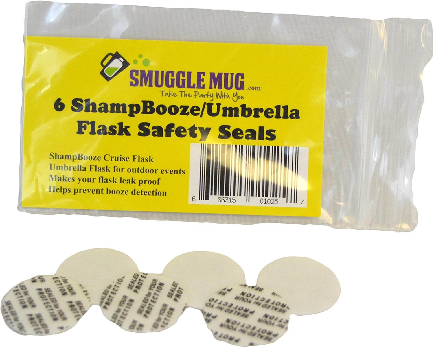 Smuggle Mug ShampBooze & Umbrella Flask Seals 6 Pack