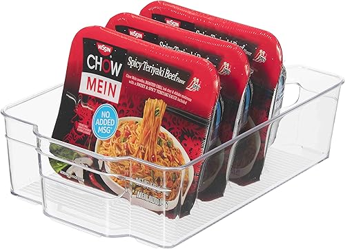 Oggi Contenedor de almacenamiento apilable con asa, ancho (12.5 x 8.5 x 3.5 pulgadas), ideal para organización de cocina, almacenamiento de