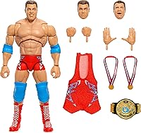 Vista 1 de Mattel WWE Ultimate Edition - Figura de acción y accesorios, juego coleccionable de ángulo Kurt de 6 pulgadas, cabezas y manos intercambiables