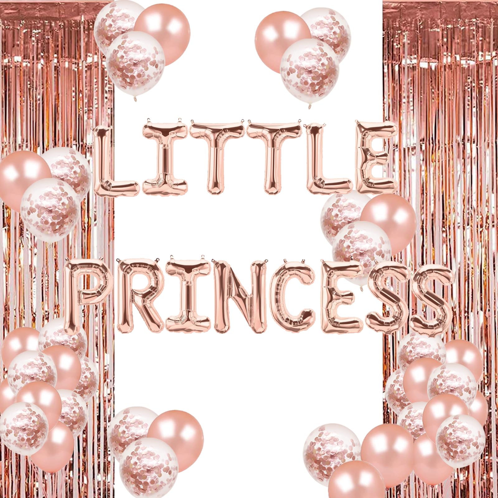 Little Princess Rose Gold Welcome Princess Party Banner & Decorations - Baby Shower/Gender Reveal & Girl's Birthday Party Supplies