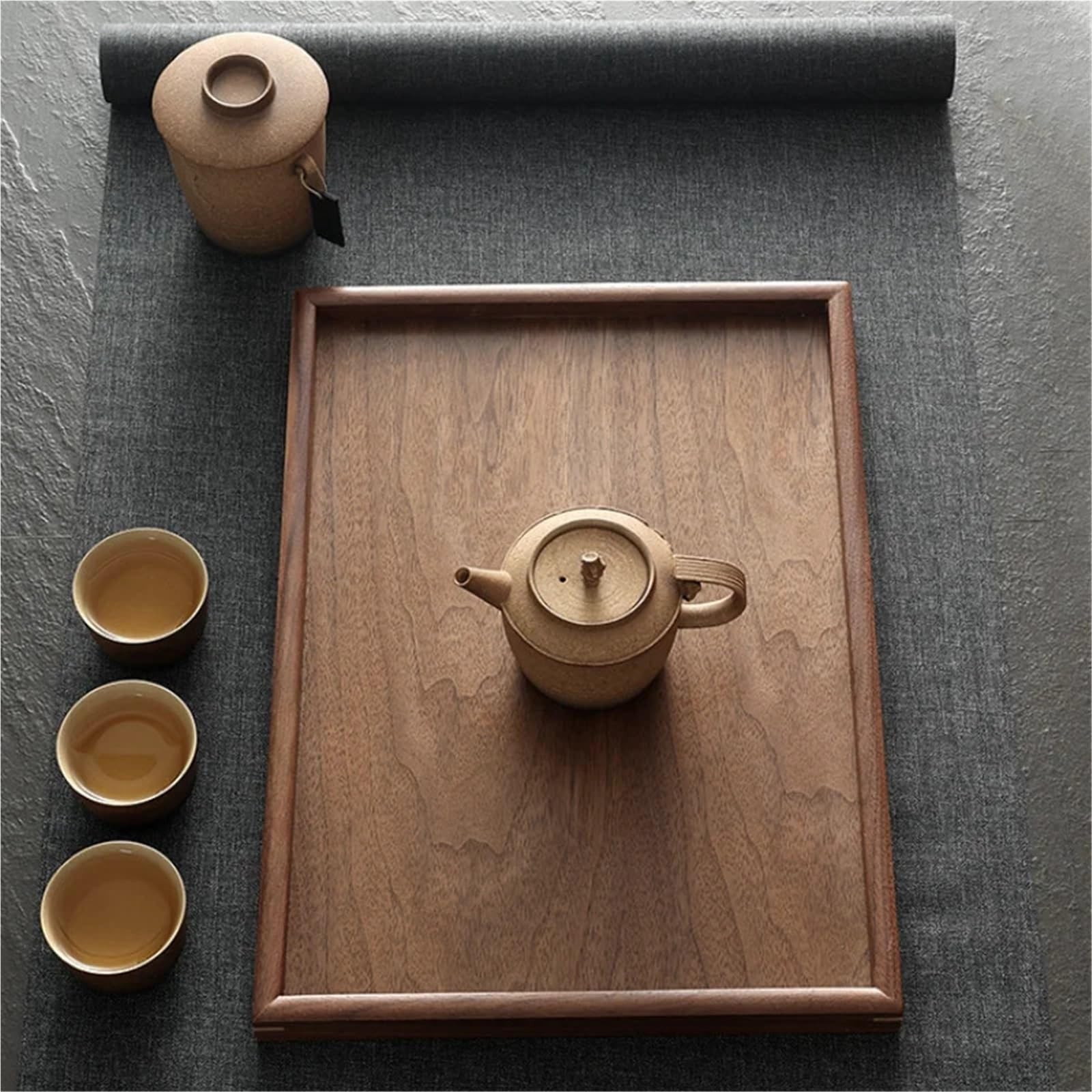 Bandeja para Servir té, 2 Piezas, de Madera Maciza, Sencilla, para el hogar, Ideal para Aperitivos en la Sala de Estar (35 x 25 cm)