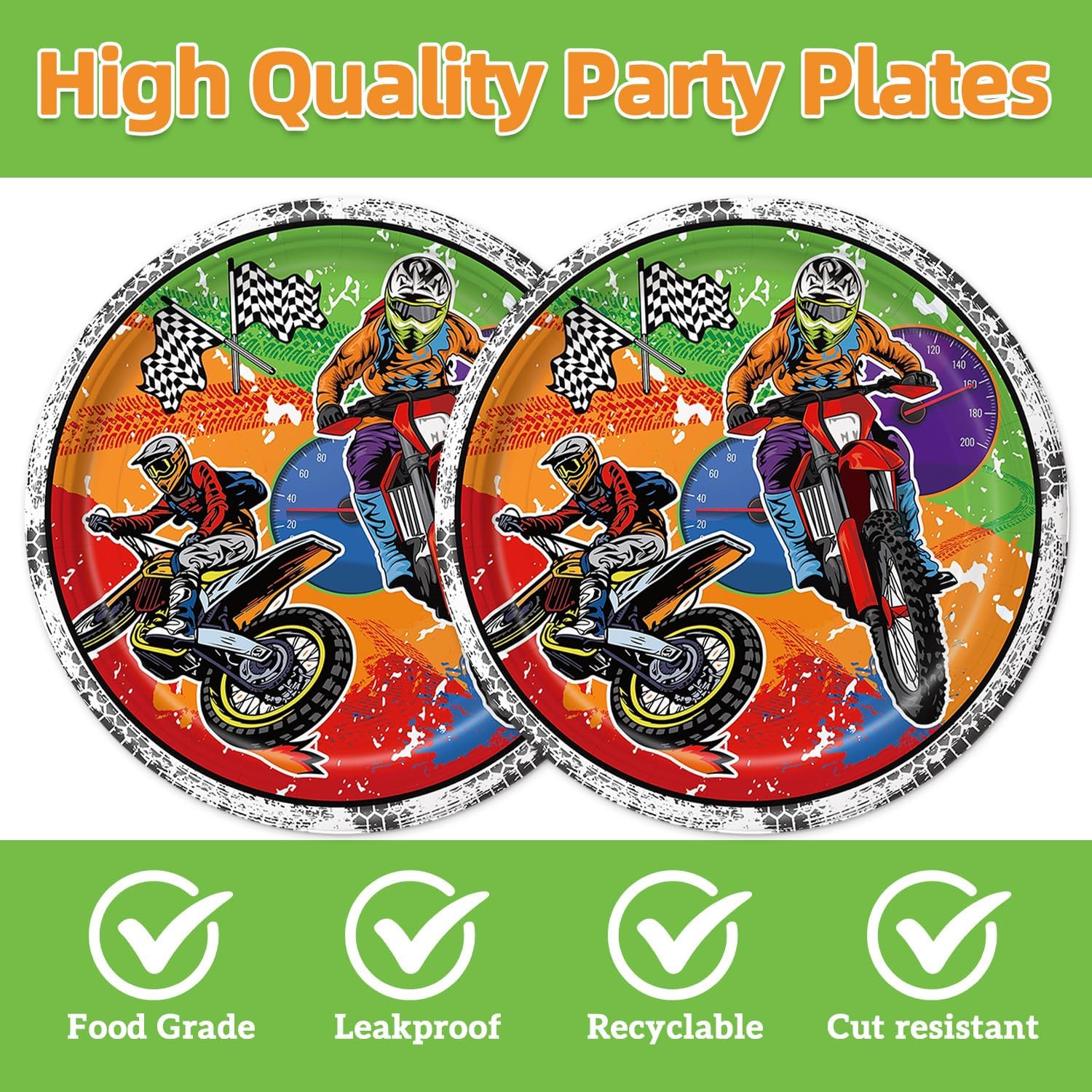 40pcs Dirt Bike Birthday Party Decorations Dirt Bike Motorcycle Plate Napkins for Boys Motocross Dirt Bike Party Supplies image 3