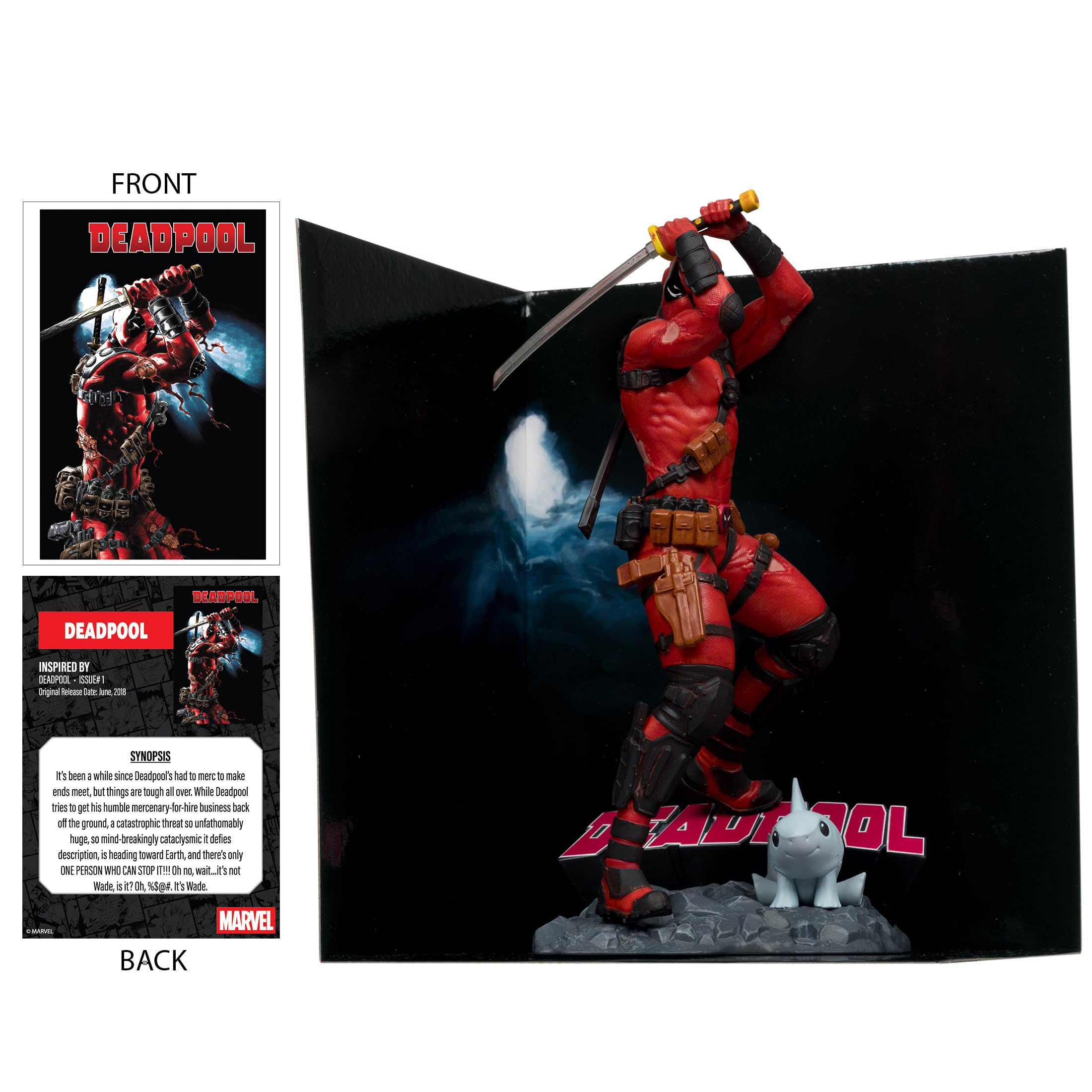 McFarlane Toys - Marvel Deadpool - Coleccionable a Escala 1:10 con Escena (Deadpool #1)