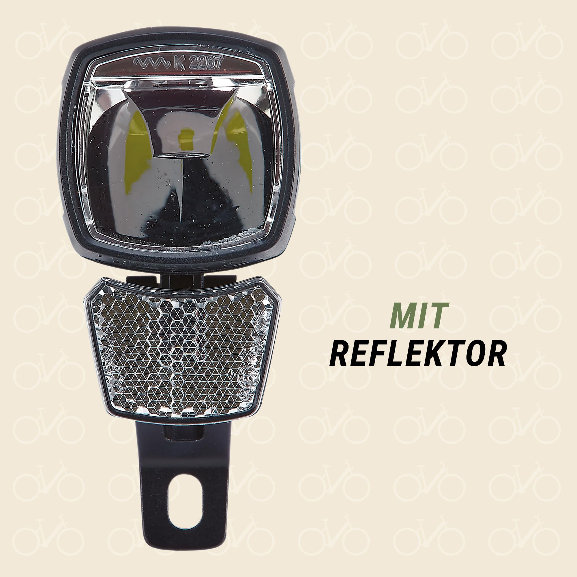 Prophete LED-Scheinwerfer 120 Lux | Fahrradbeleuchtung | Aluminium | OSRAM LEDs | für E-Bike (6-48 V) | inkl. Halterung | Seitliche Sichtbarkeit