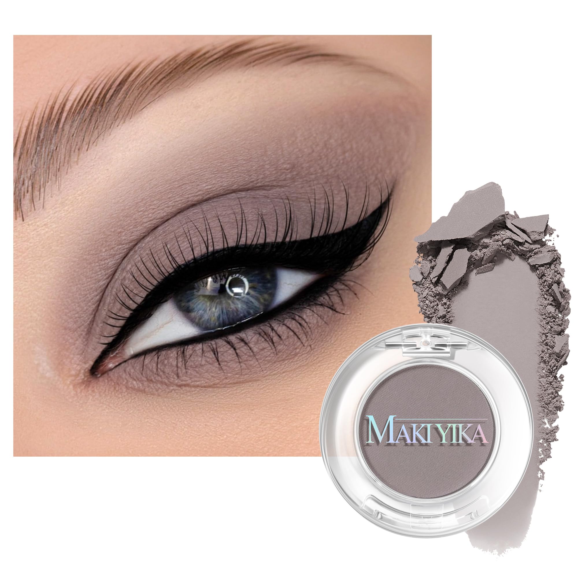 MAKI YIKA Misty Gray Eyeshadow Matte Single Grey Eye Shadow for Women #9 Misty Gray