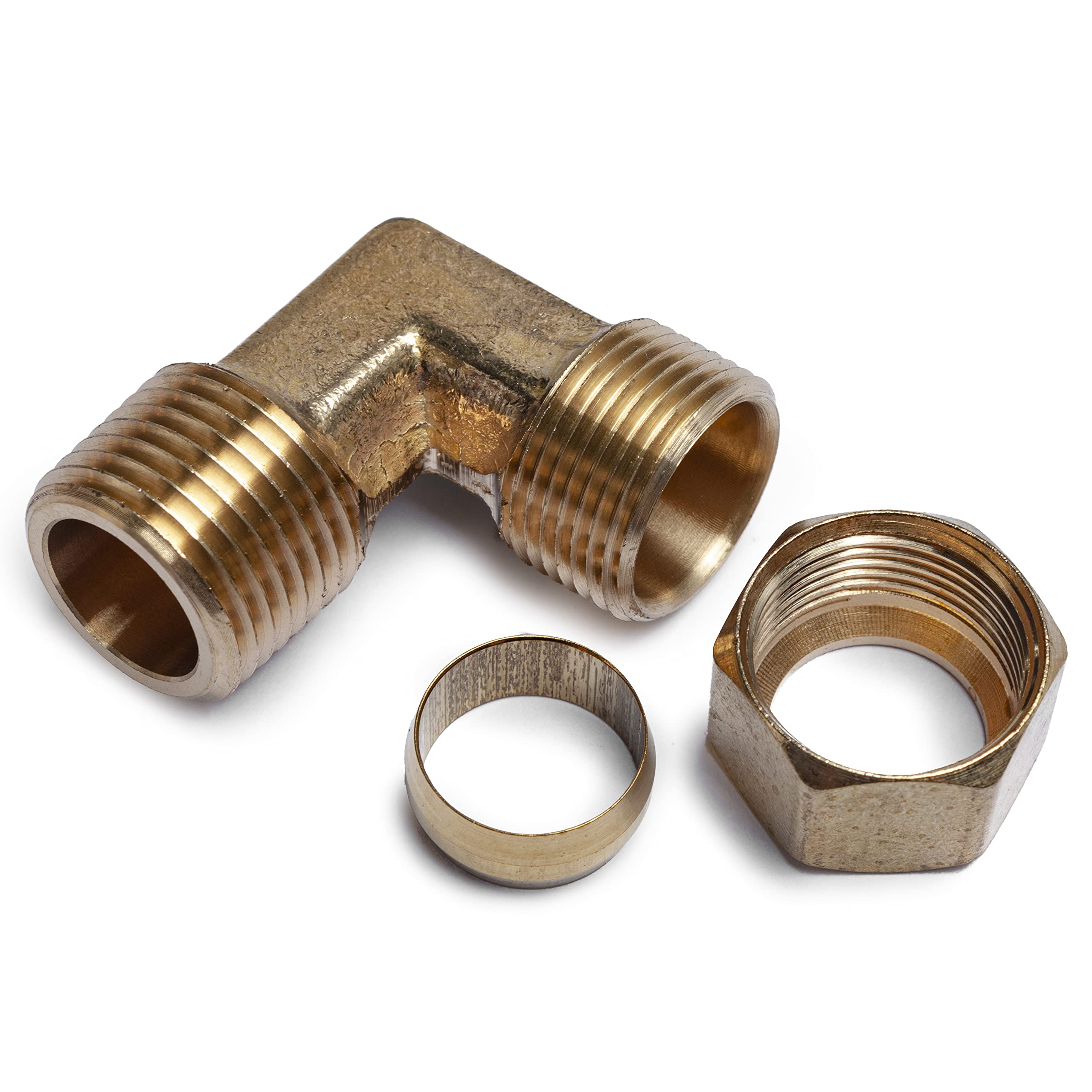 LTWFITTING Coude raccord compression en Laiton 5/8" OD x 1/2" Mâle NPT (lot de 5)