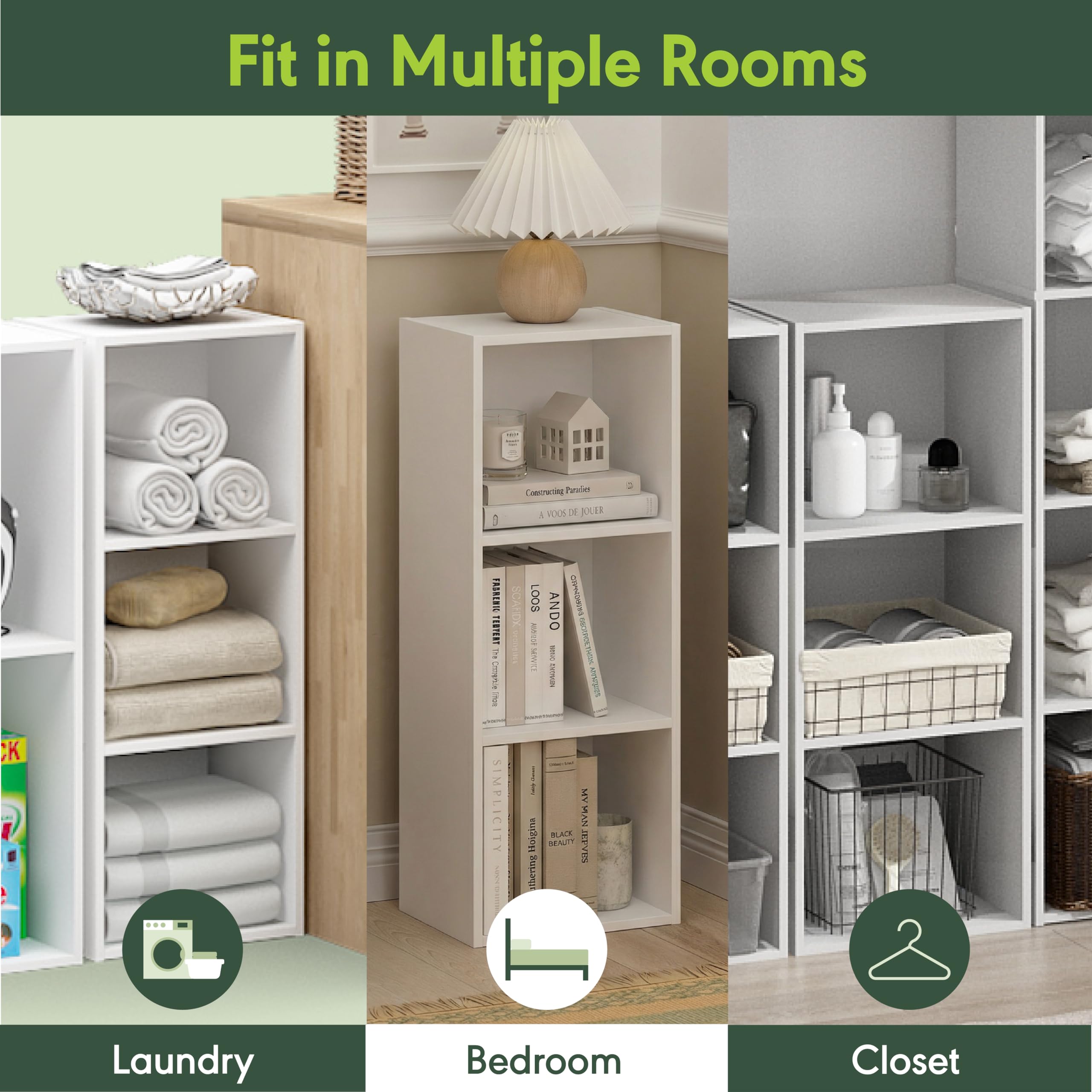 Best 3 Cube Storage Units for 2026 1 Furinno LUDER Book Shelf, 3-Cube Bookshelf, Bookcase with Open Shelves, 9.3 x 12 — product photo