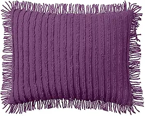 BrylaneHome Chenille 100% Cotton Sham - Standard, Eggplant