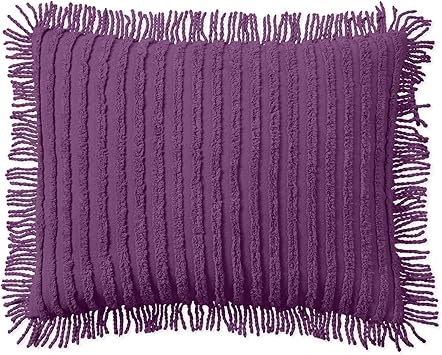 BrylaneHome Chenille 100% Cotton Sham - Standard, Eggplant