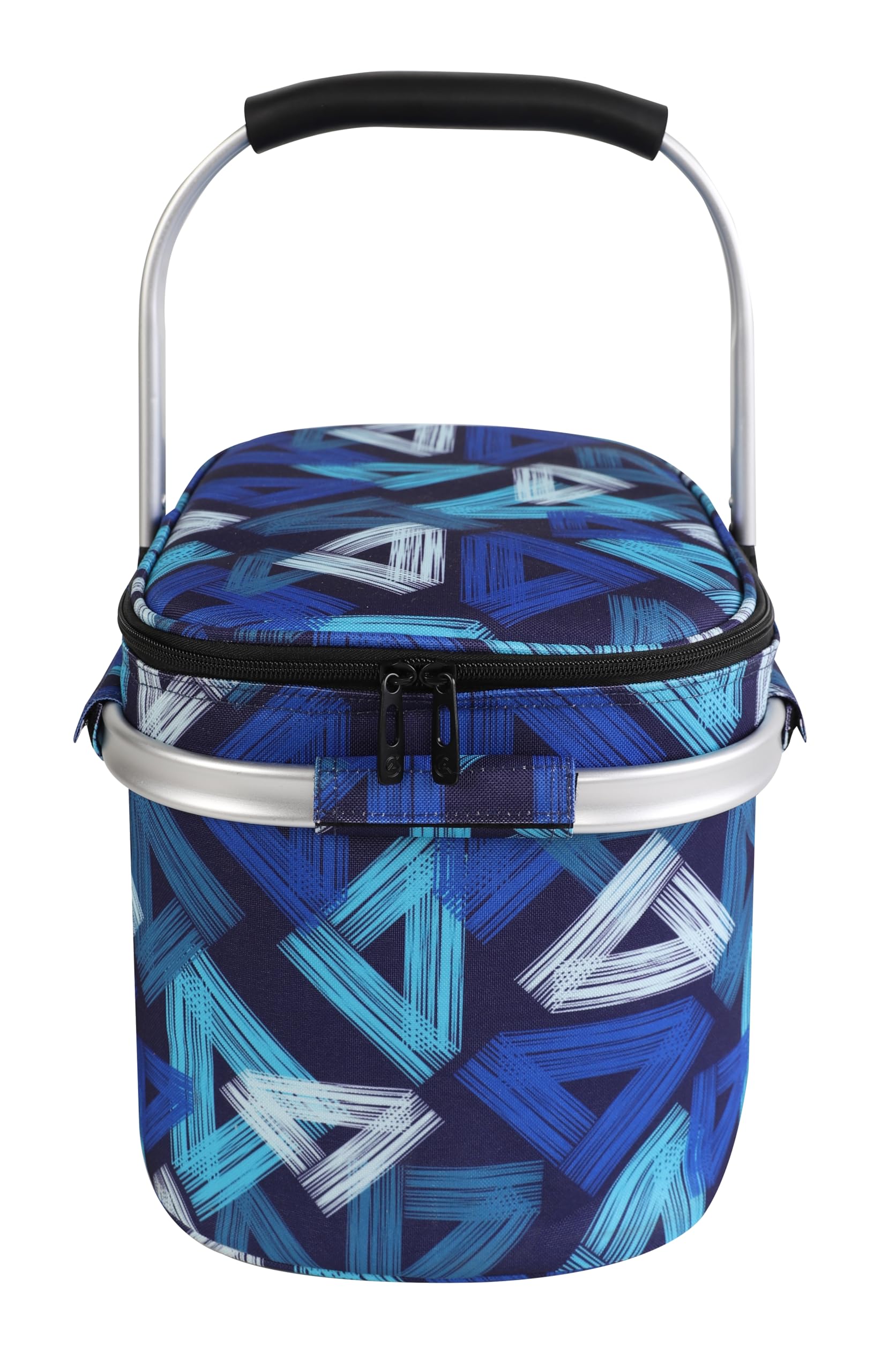 ALLCAMP Sac Pique Nique Isotherme Pliable – Glacière Souple, Doublure Étanche, Porte-Repas, Camping, Plage, 4h Isolation Chaud/Froid Motif géométrique 22L