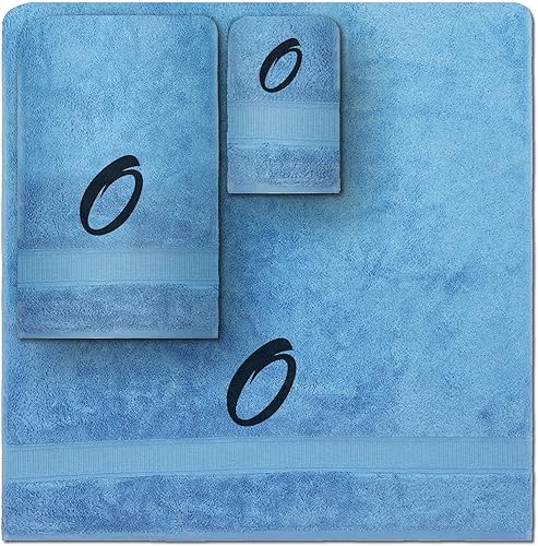 Vista 165 de Juego de toallas con monograma, regalo personalizado, juego de 3 toallas turcas bordadas con letras de bloques, 1 toalla de baño y 1 toalla de mano