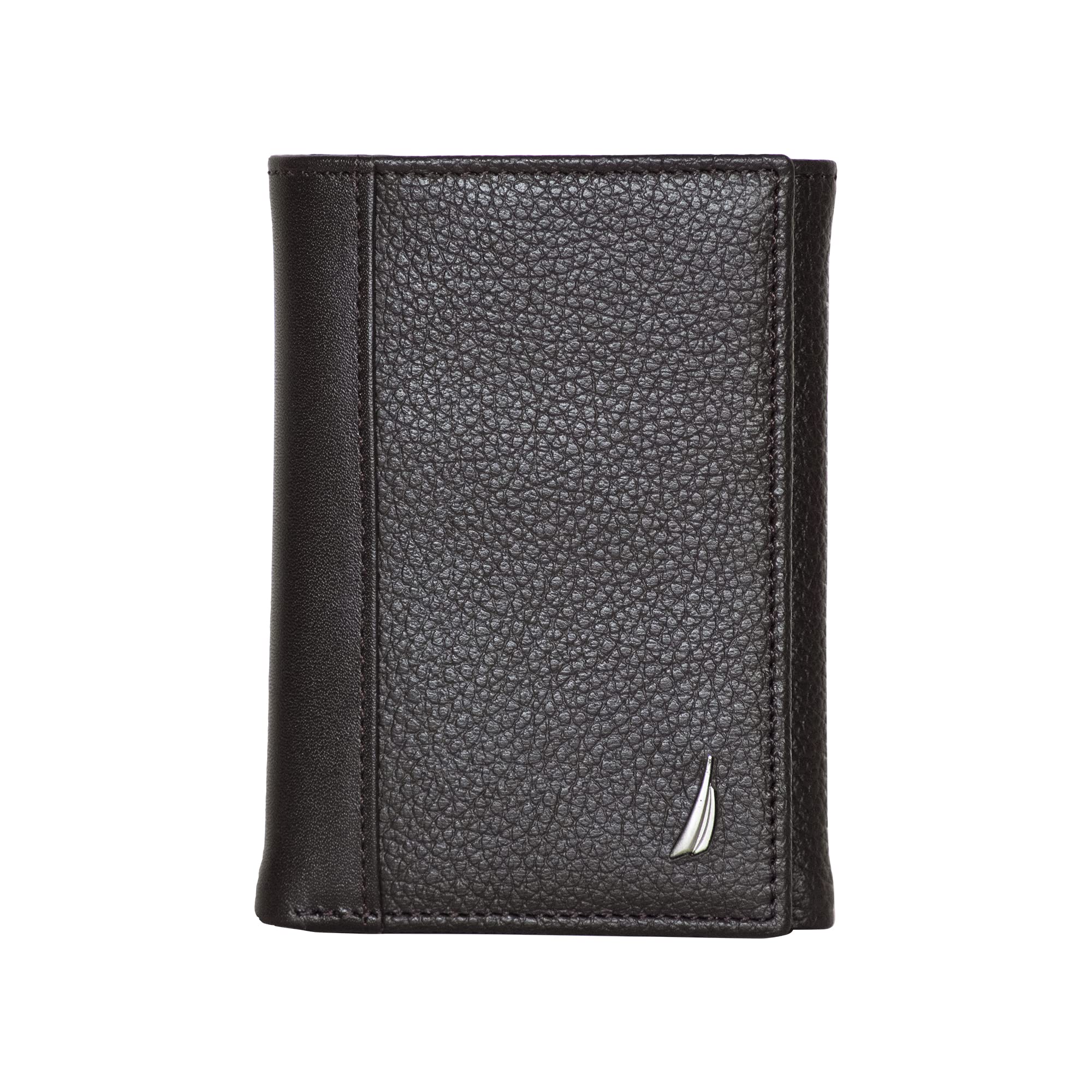 Nautica Classic J-Class Leather Bifold Wallet, Brown, Taglia unica
