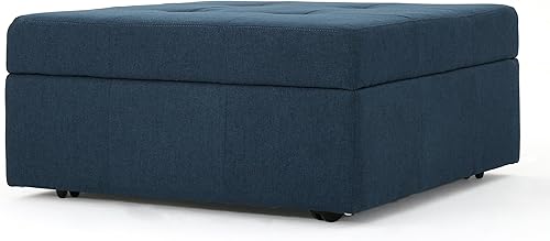 Christopher Knight Home Chatsworth - Otomana de almacenamiento de tela, color azul marino, 30.5 pies de largo x 30.5 pies de ancho x 15.25 pies de