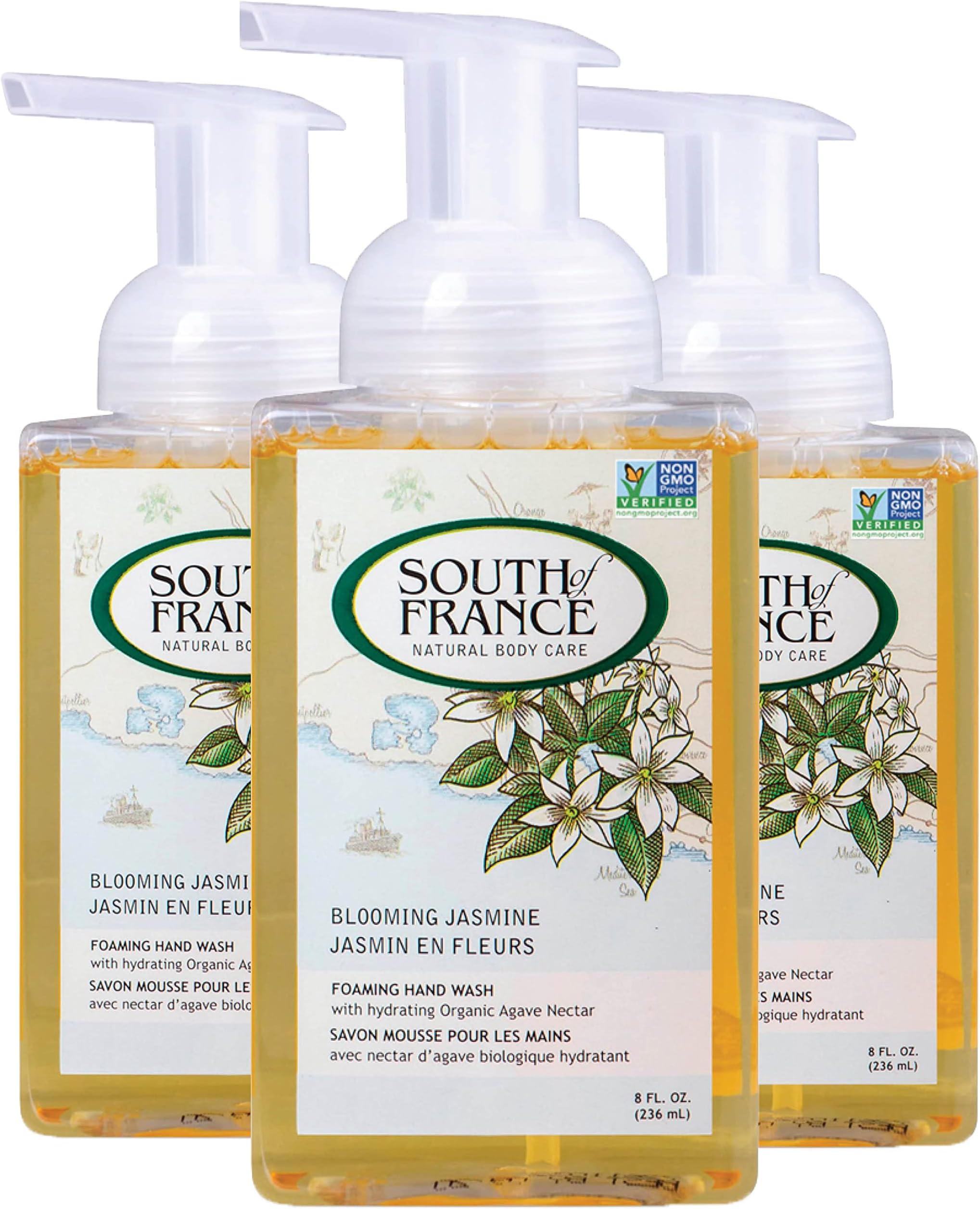 South Of FranceHand Soap - Foaming - Blooming Jasmine - 8 oz (Pack of 3)