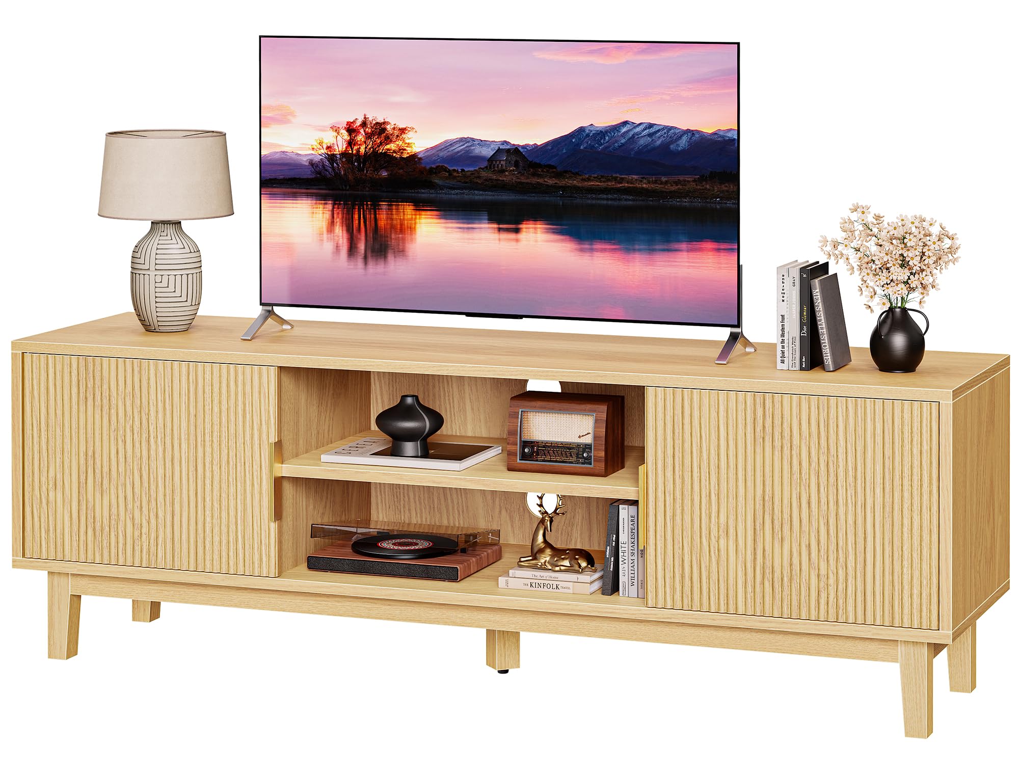 PRAISUN Fluted TV Stand