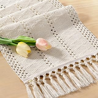 Socomi Boho Table Runner Summer Farmhouse Rustic Dining Kitchen Centerpi...