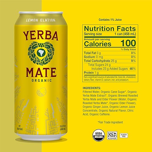 Miniatura 2 de Guayaki - Yerba Mate con limón orgánico 16 onzas líquidas 12 unidades