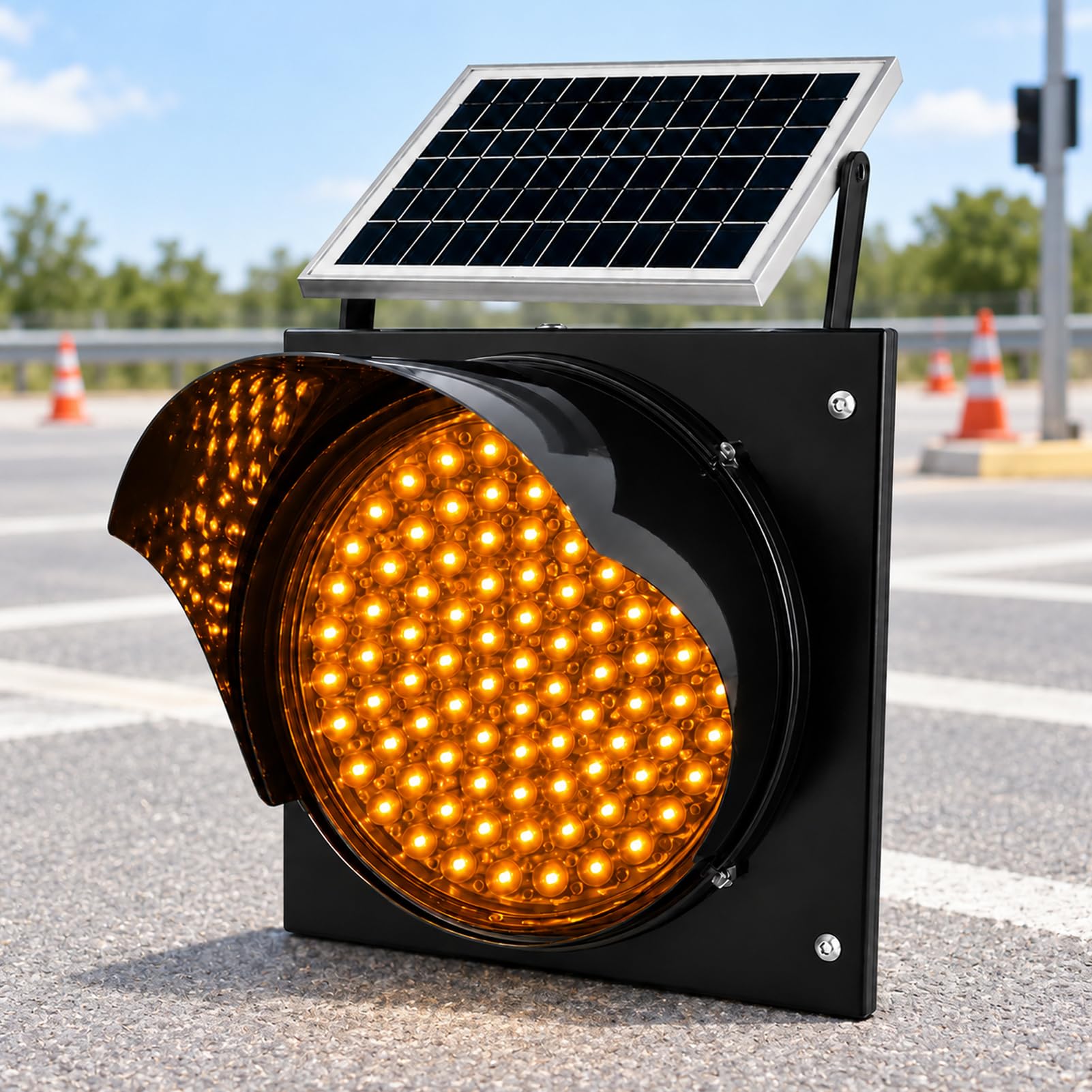 Baliza Solar LED, Luz Intermitente de Tráfico 12/16 Pulgadas, IP65