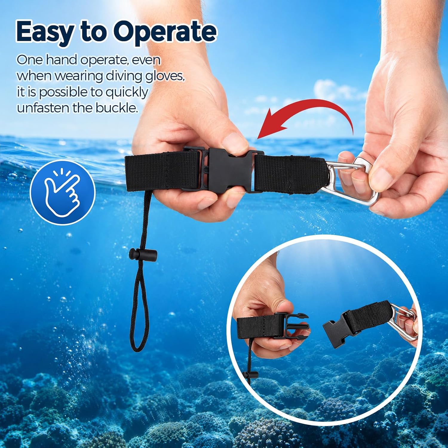 2 PCS Scuba Diving Lanyard with Heavy Duty Stainless Steel Snap Clip