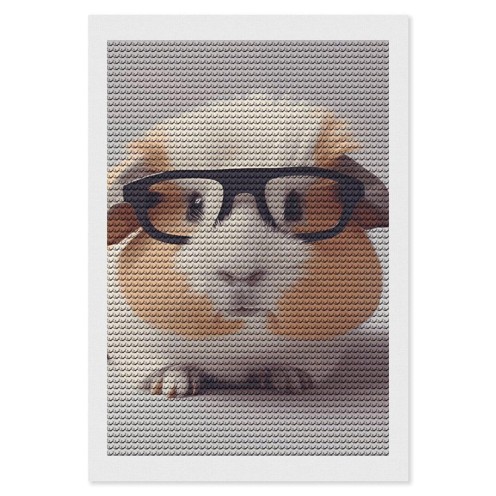 DWVTSLH Guinea Pig Diamond Painting Kits for Adults, Personalized Diamond Photo Art Full Drill, DIY 5D Diamond Art Painting Kits for Beginners, Home Wall Decor 8"x12"