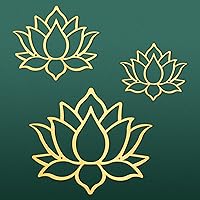 Vista 8 de Ferraycle 3 piezas de metal flor de loto decoración de pared de metal Zen Lotus Flower arte de pared inhalar señales huecos colgantes silueta Negro