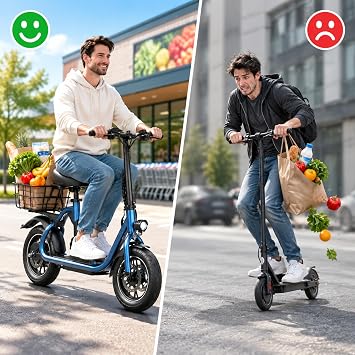 URBANMAX C1 Adult Seated E-Scooter,450w,20 Mile,15.5MPH,Rear Basket