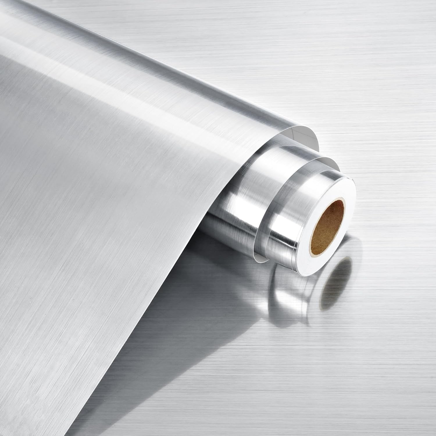 WESTICK Silver Stainless Steel Contact Paper for Appliances 15.8"x394" Heat Resistant Refrigerator Vinyl Wrap Peel and Stick Countertops Waterproof Metallic Fridge Wallpaper for Cabinets Stove