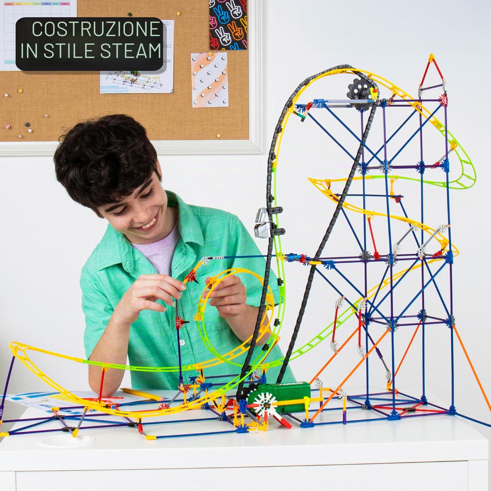 Set Da Costruzione Montagne Russe Esplorazione STEM, K’NEX Education, Basic Fun, 77078, kit apprendimento STEM di 546 pezzi, giocattoli per costruzioni per bambini e bambine dagli 8 anni in su