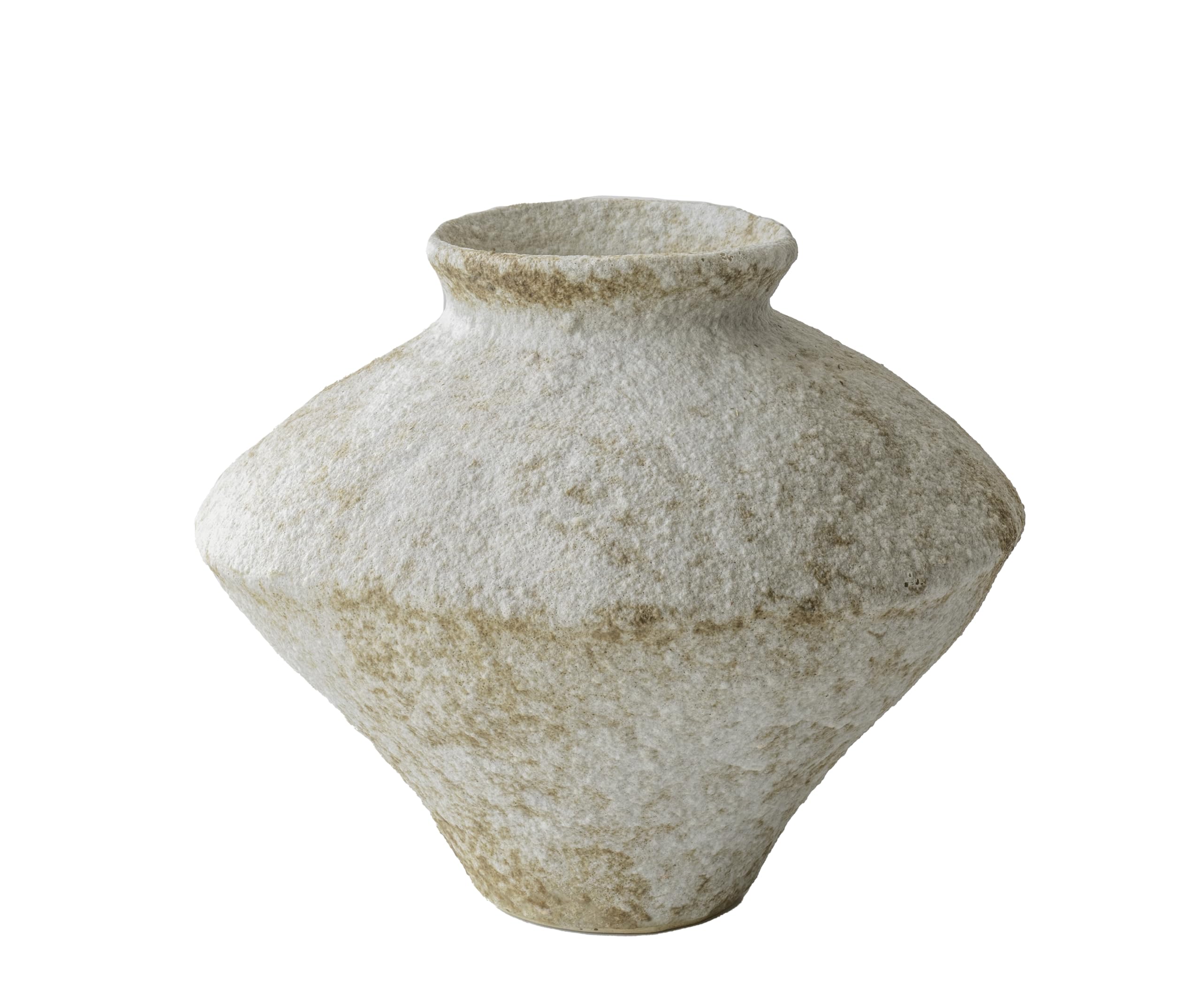 Handmade Rustic White Ceramic Vase Decorative Flower Vase, Textured Pottery Vase for Centerpieces, Kitchen, Living Room, Bedroom Decor Gifts