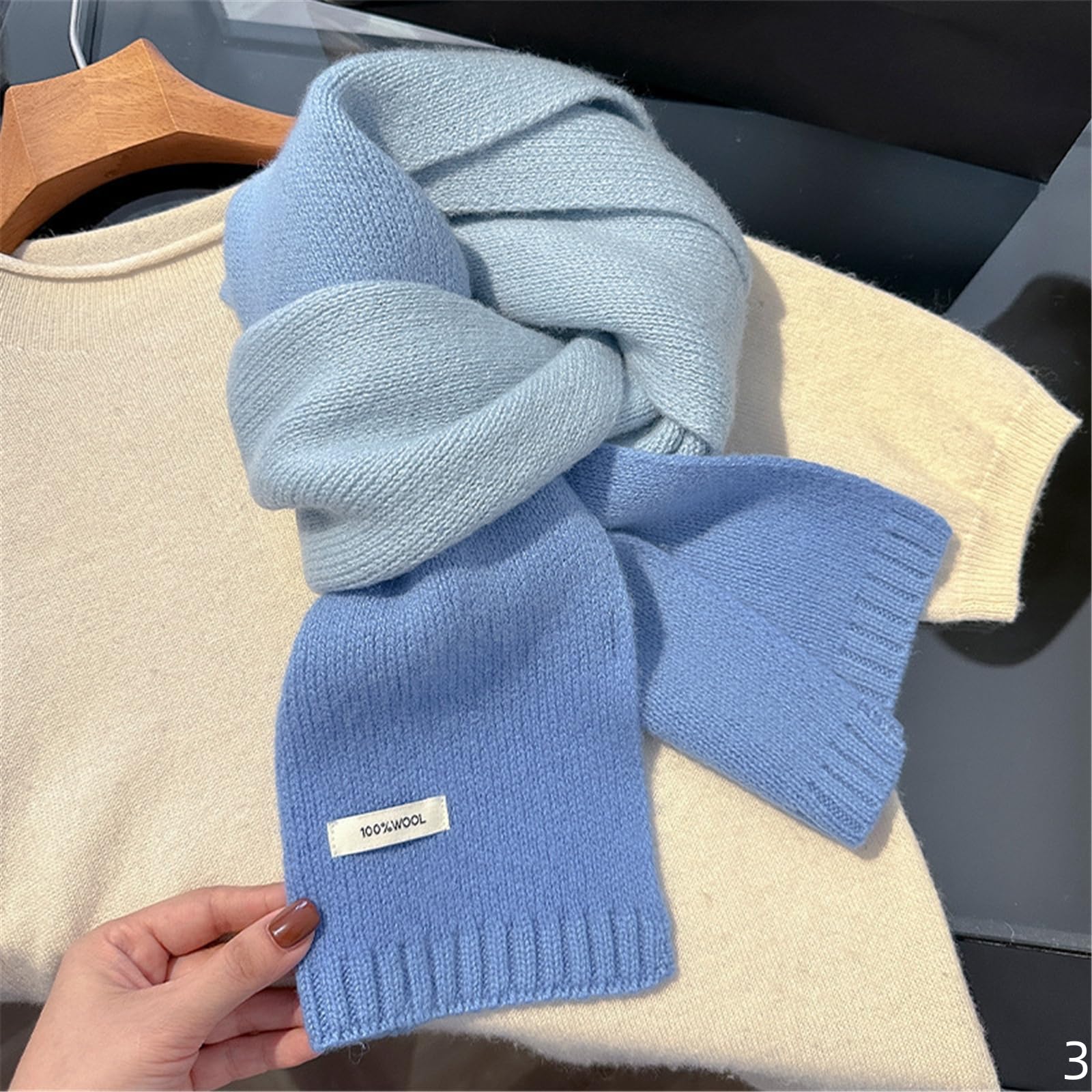 Foulard Donna Sciarpa da Autunno E Inverno alla Moda Tutto-fiammifero Collo Lavorato A Maglia Scialle Caldo Ispessito-01-170 * 20 Cm