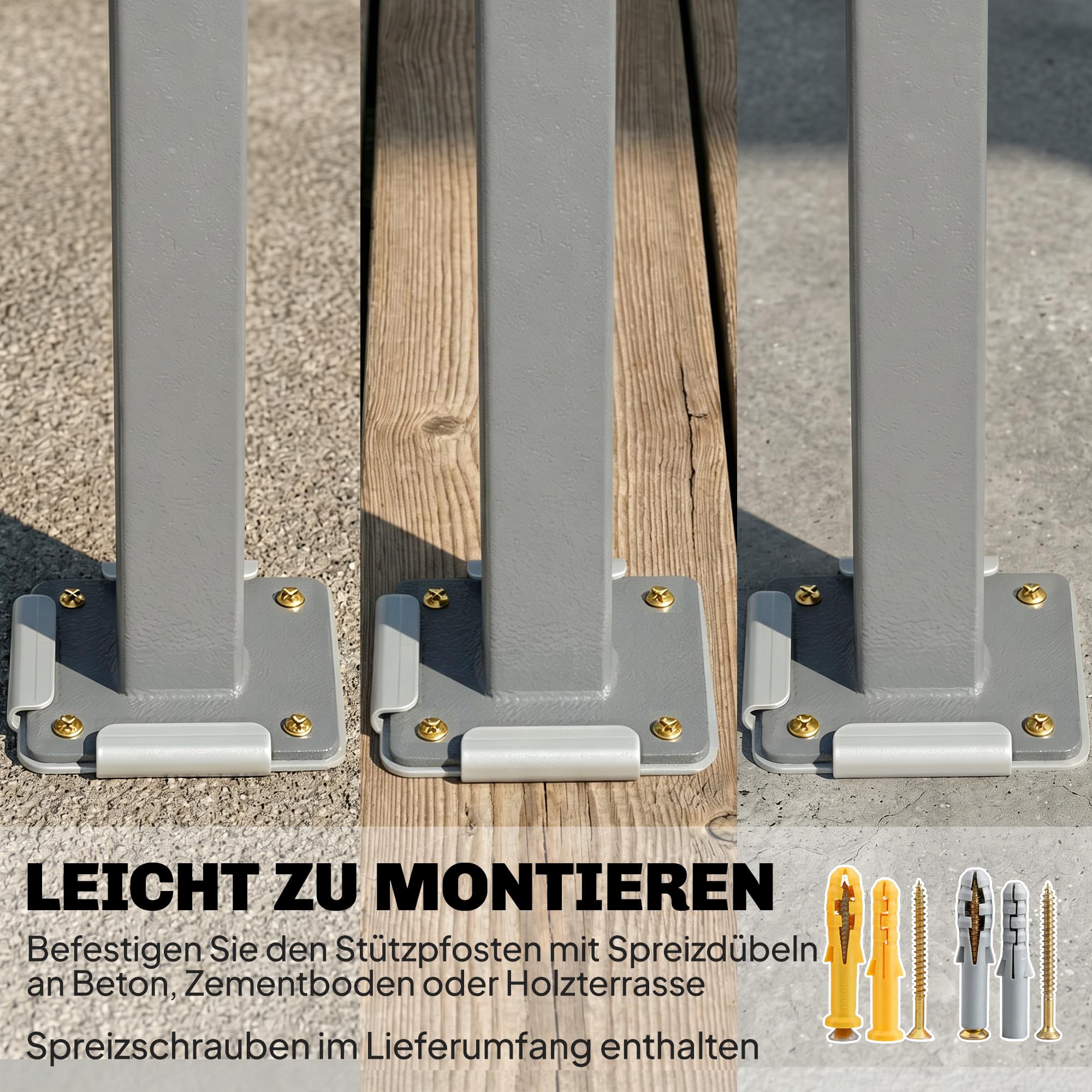 Outsunny Seitenmarkise Ausziehbar Blickdicht 420 x 185 cm Dunkelgrau