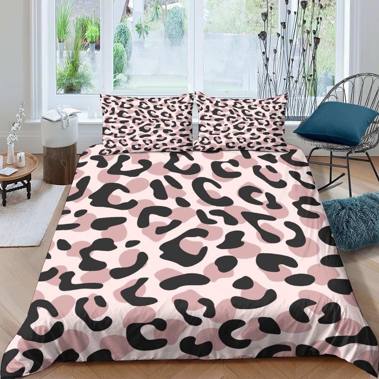 Taie de couette léopard 3D microfibre 140x200cm pour lit simple