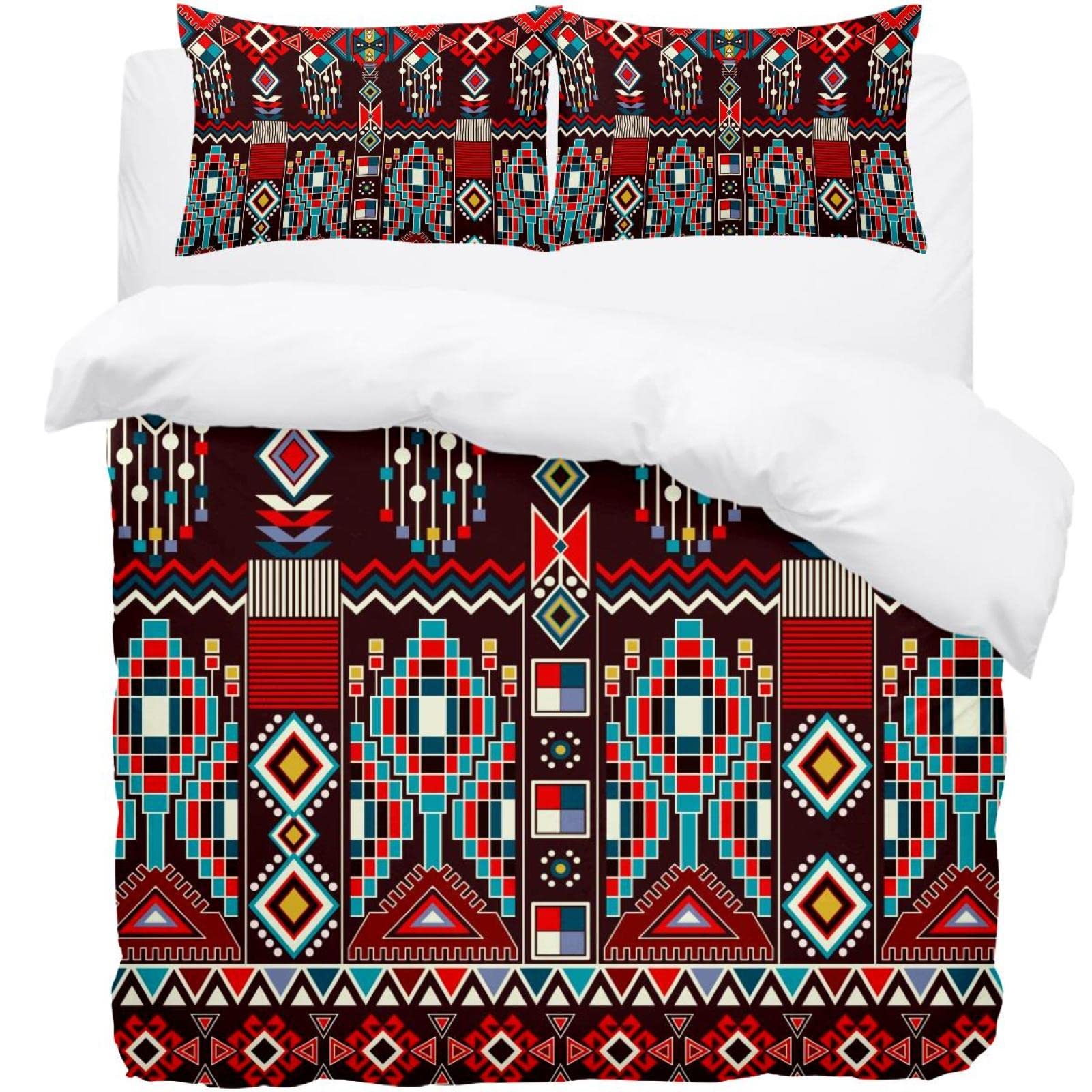 Parure de lit housse de couette anti-froid ethnique douce pour bien dormir