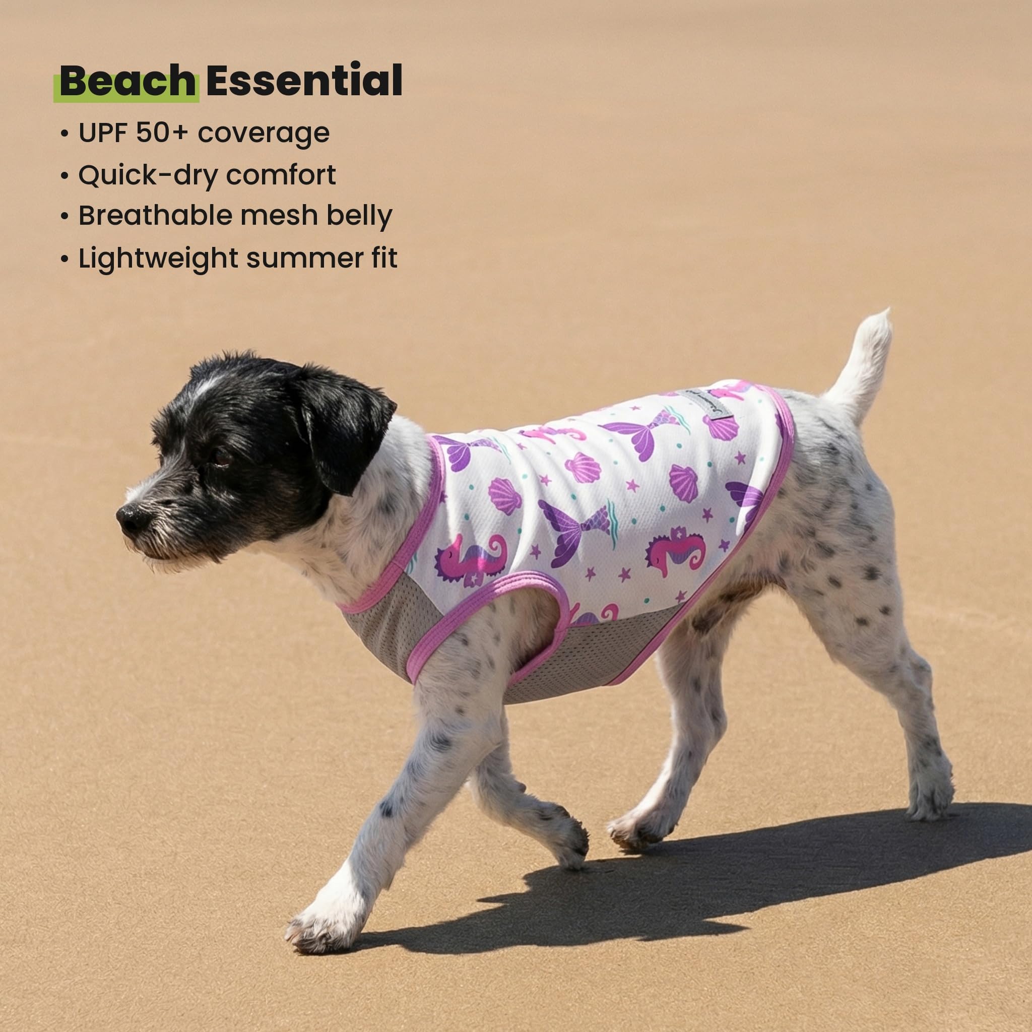 Fitwarm Lot de 2 chemises sirène à motif écailles de sirène pour chien, protection solaire UV 50+, gilet léger et rafraîchissant, séchage rapide, vêtements d'été pour petits chiens et filles – Tenues