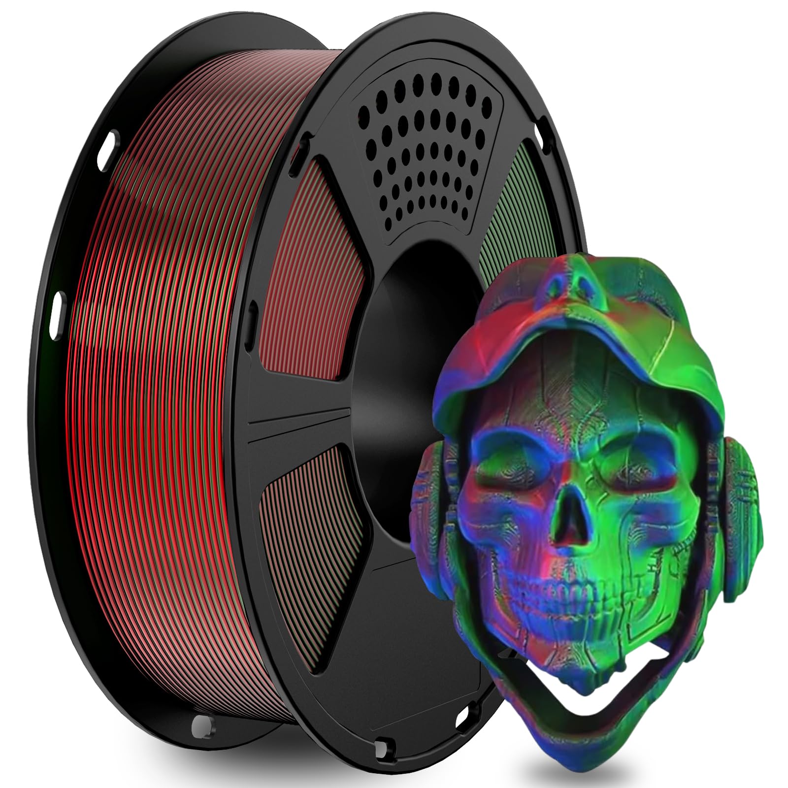 GIANTARM Silk PLA Filament 1.75mm,Tri Color PLA Red Blue Green 1KG