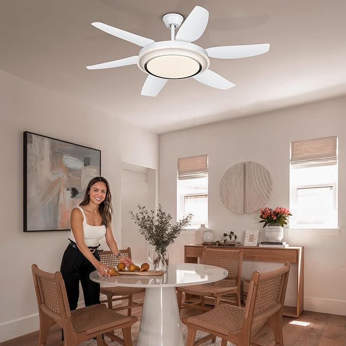 Ventilador de Techo 52'' con Luz LED, Control Remoto y 6 Asp miniatura 7